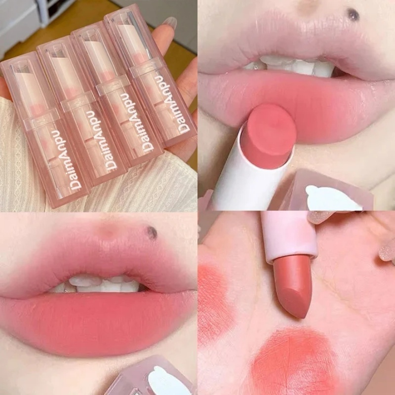 Son Môi Dưỡng Ẩm Lâu Trôi Chống Thấm Nước Không Dính Thành Cốc Thiết Kế Hình Hoa Hồng