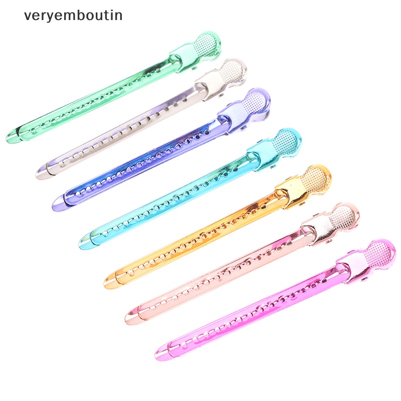 Set 6 Kẹp Mỏ Vịt Bằng Kim Loại Chuyên Dụng Cho Salon Làm Tóc