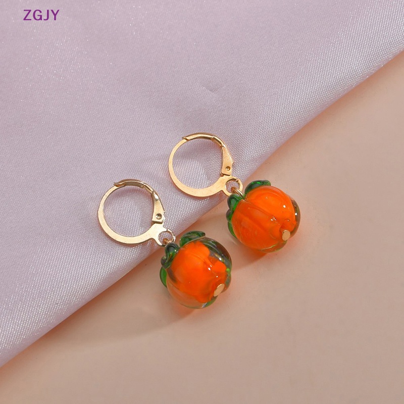 Khuyên Tai Hình Hoa Lá Màu Cam Sáng Tạo Cho Nữ Mới