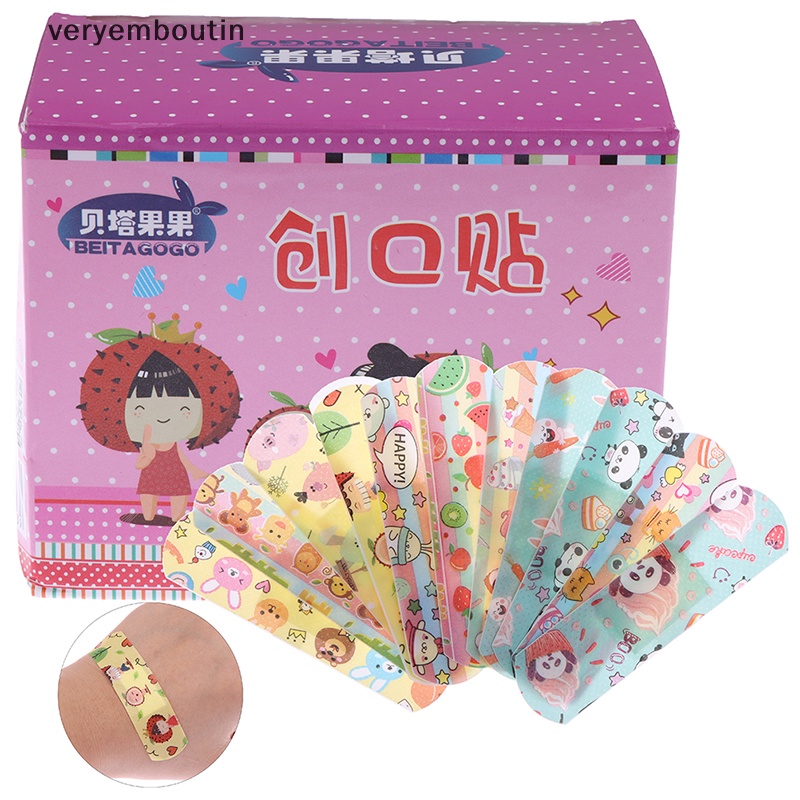 Bộ 120 Miếng Dán Vết Thương Thoáng Khí Chống Thấm Nước Họa Tiết Hoạt Hình Cho Bé