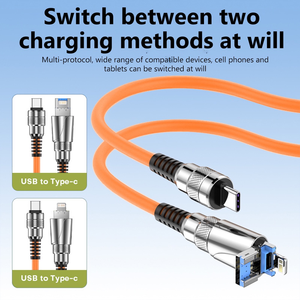 Cáp Sạc Nhanh Elough 2 Trong 1 100W PD Type C