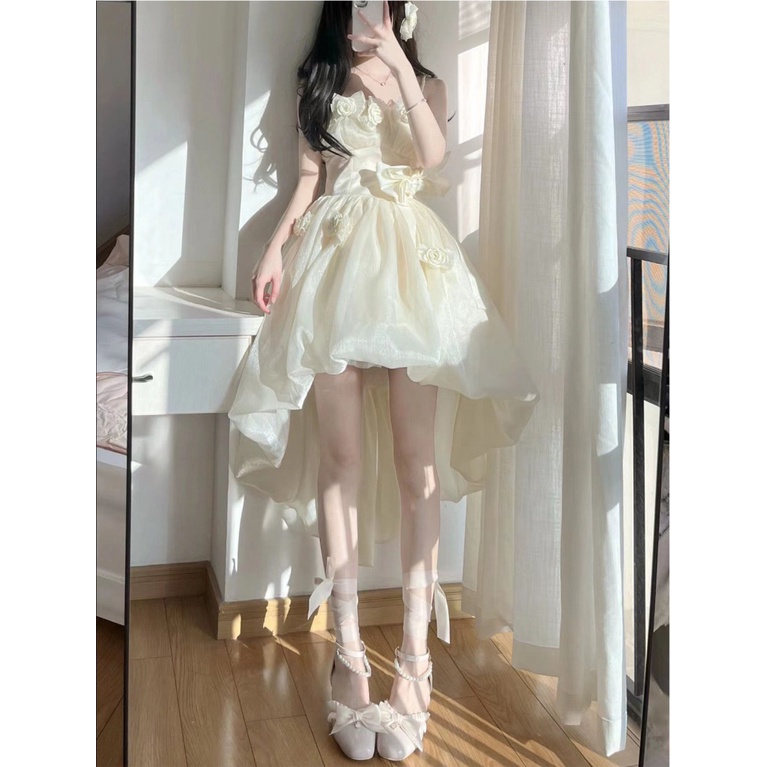 2023 New Design Sense French Style Dress High-End Chic Stunning Hot Girl Strap Dress for Women Summer