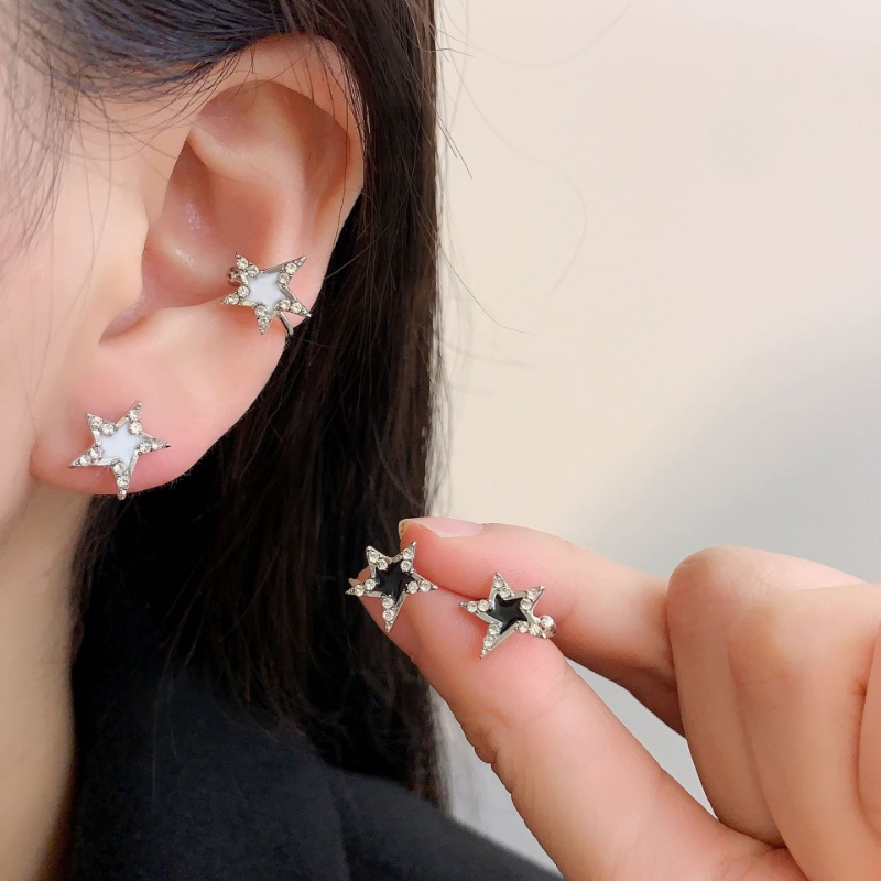 Bông Tai Ngôi Sao Năm Cánh Đính Đá Lấp Lánh Phong Cách Hàn Quốc Y2K