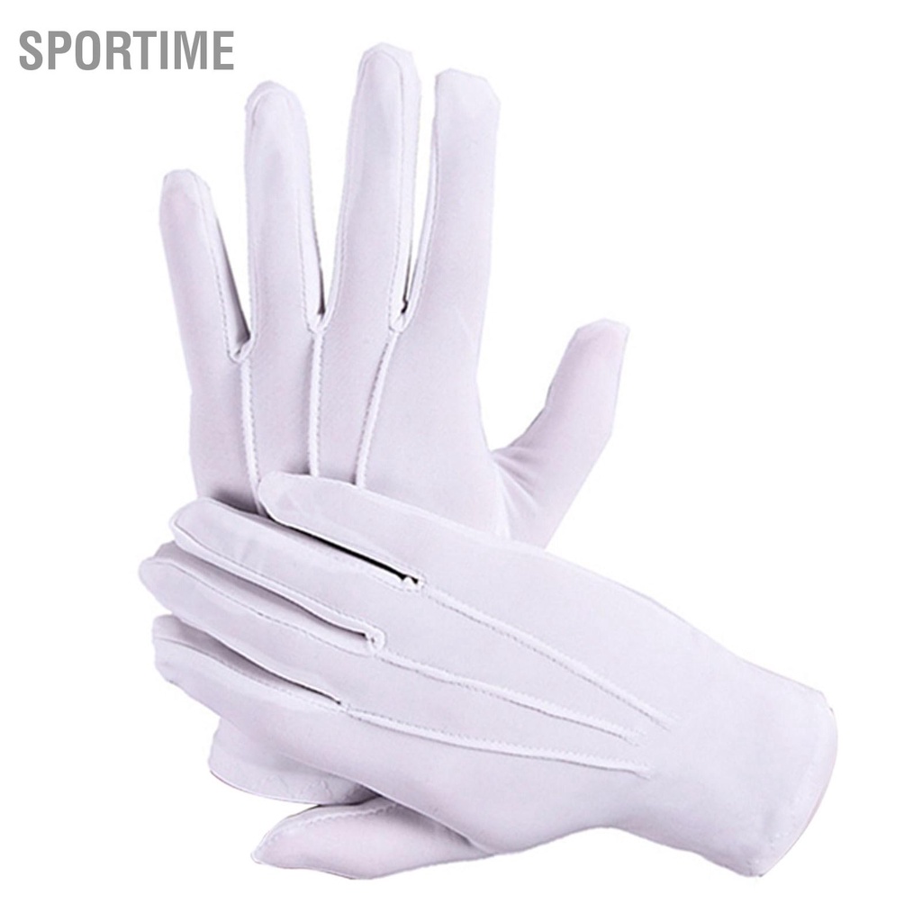 Bán hàng nóng Trắng Găng Tay Mỏng Co Giãn Thoáng Khí Nghi Lễ Diễu Hành Người Lớn Đồng Nhất Ngoài Trời Lái Xe Leo Núi Đi