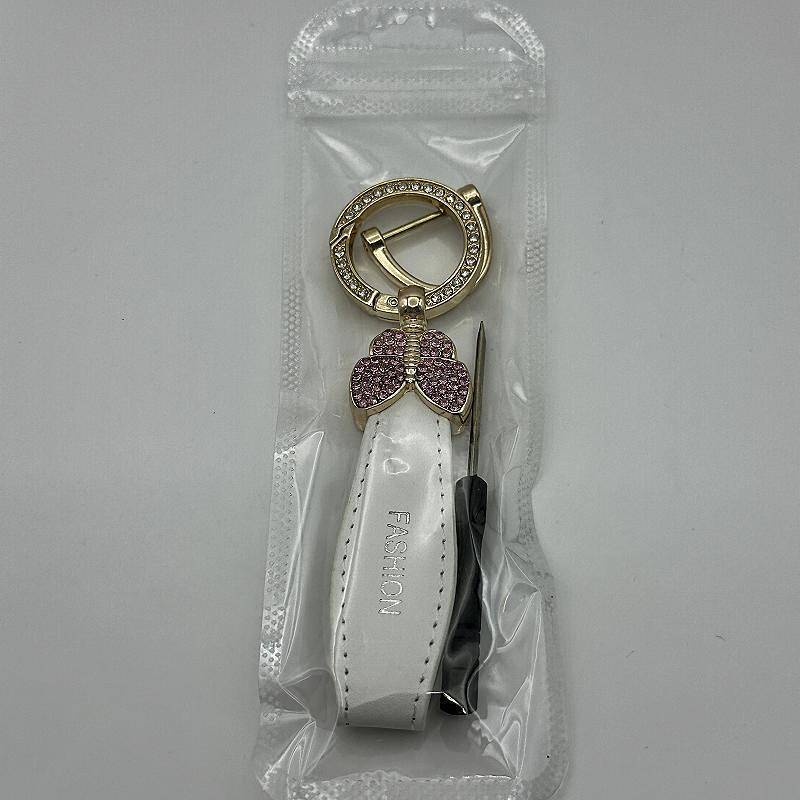 Internet Celebrity Car Key Ring Pendant Diamond Key Ring Circle Lanyard Exquisite Key Chain Women's Bag Hanging Ornament Ins Style J7GB