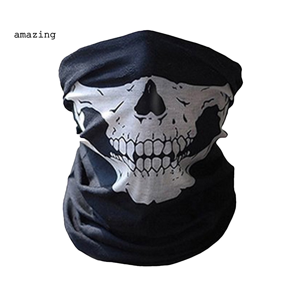 Khăn Choàng Cổ Kiêm Mặt Nạ Chống Tia UV Hình Đầu Lâu Thời Trang Dùng Khi Đạp Xe Ngoài Trời