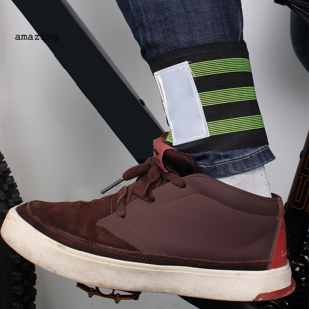 1 Cặp Băng Quấn Chân Co Giãn Phản Quang An Toàn Dành Cho Người Đi Xe Đạp