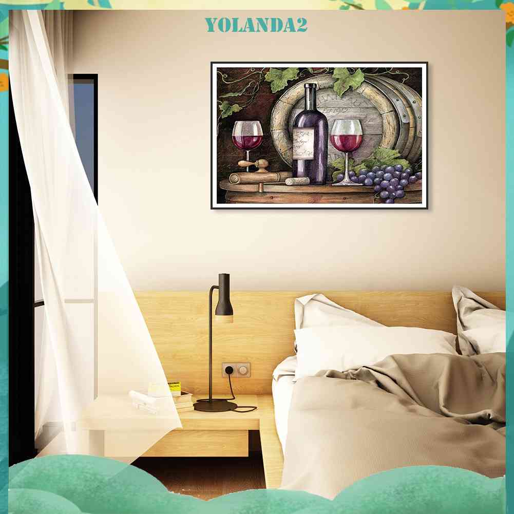 Tranh Đính Đá Kim Cương Toàn Bộ 5D DIY Hình Vẽ Chai Rượu