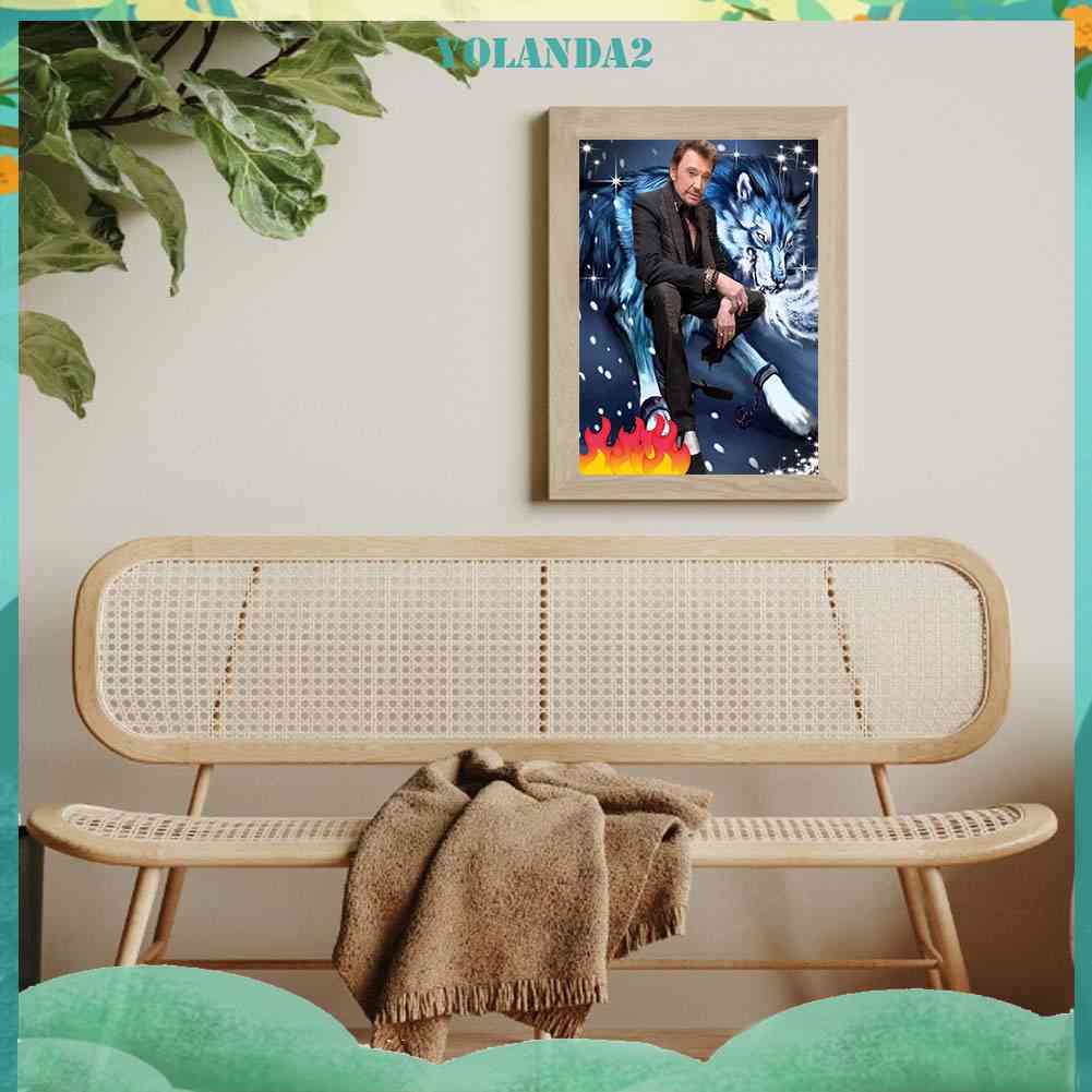 Bộ Tranh Đính Kim Cương Toàn Diện Hình Ca Sĩ Johnny Halliday