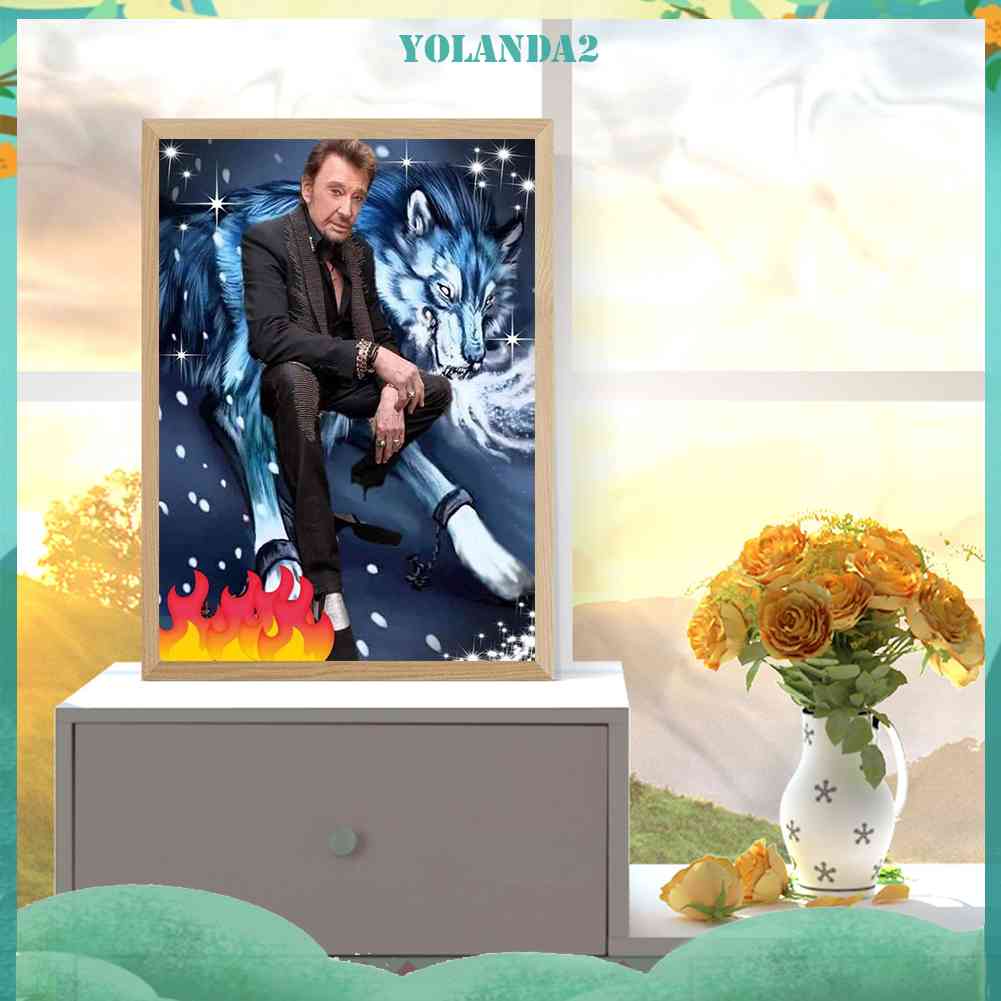 Bộ Tranh Đính Kim Cương Toàn Diện Hình Ca Sĩ Johnny Halliday