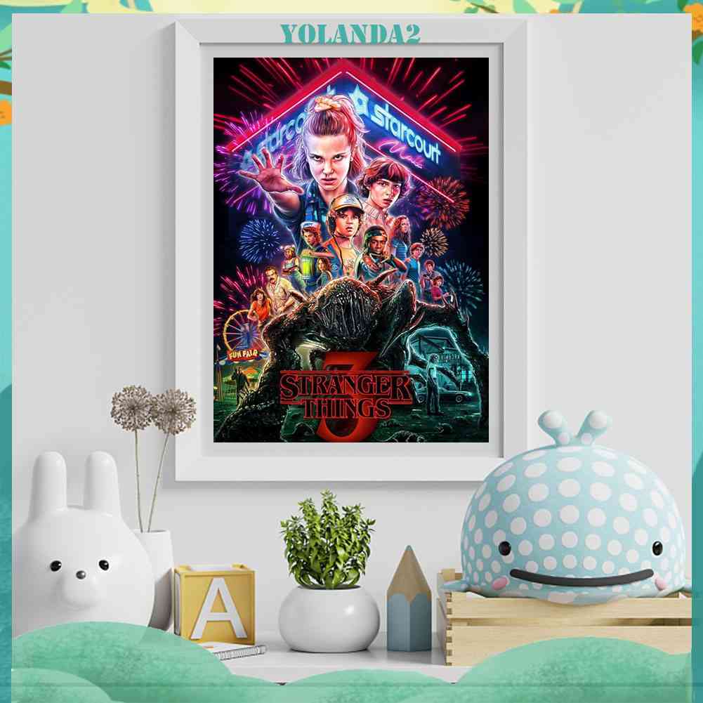 Tranh Đính Đá Kim Cương Toàn Bộ Tròn In Hình Phim Stranger Things