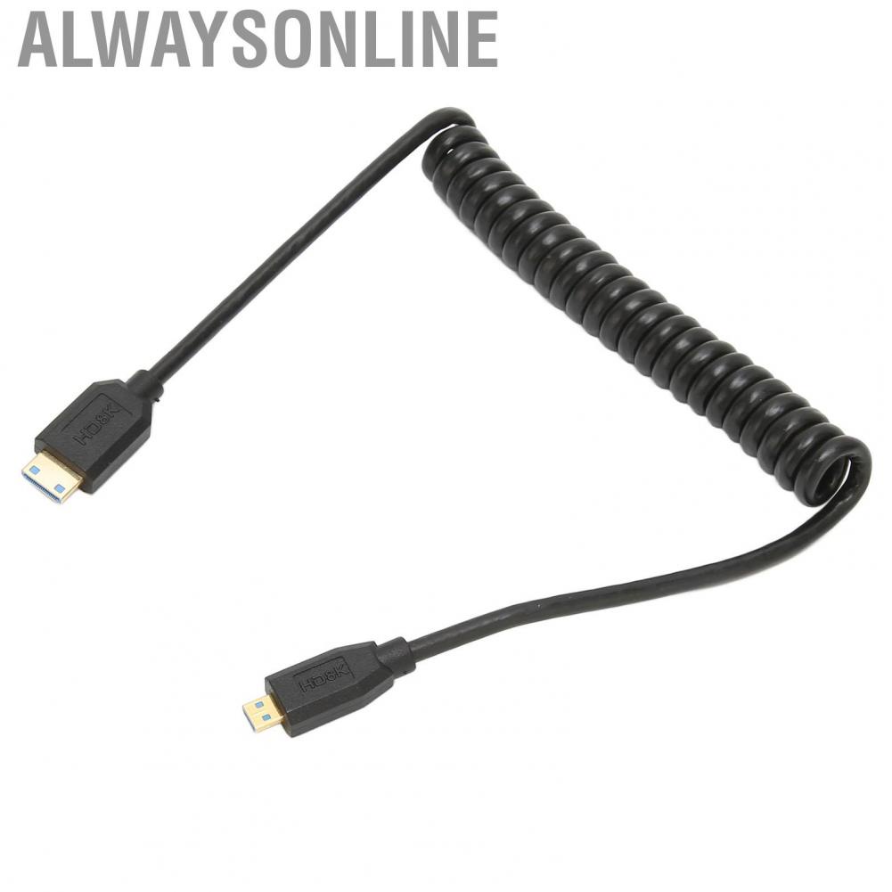 Alwaysonline Micro to Mini HD Multimedia Interface Cable 8K Cord for TV Monitors Projectors hot sale