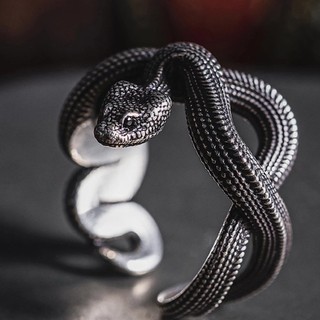 Nhẫn kim loại hình rắn 3d phong cách gothic cho nam