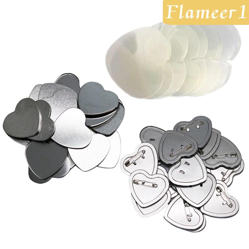 Set 1 / 100 Cung Cấp Nút Trắng Hình Trái Tim Làm Huy Hiệu