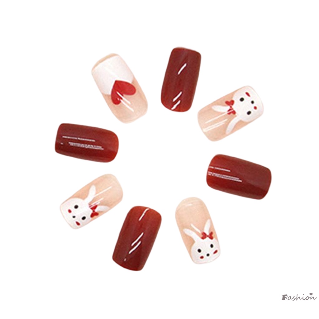 Bộ Móng Tay Giả Hình Thỏ Dễ Thương Thân Thiện Với Môi Trường