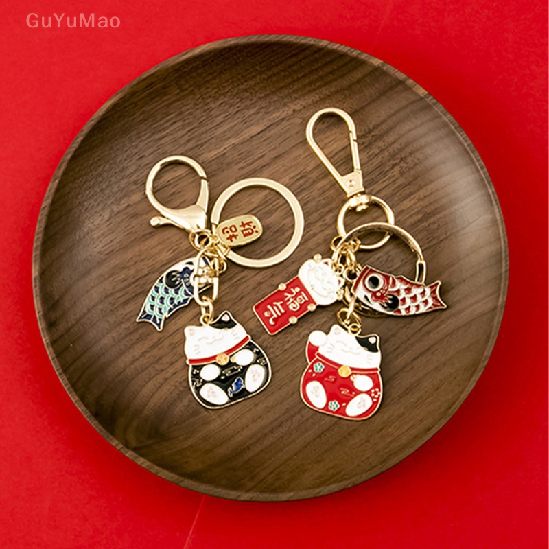 [cxGUYU] 1 Móc Khóa Hình Mèo Beckoning Phong Cách Nhật Bản Cho Nữ PRTA