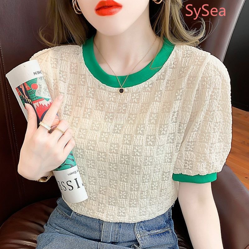 Áo Ren Lỗ Cổ Tròn Thời Trang Thanh Lịch Cho Nữ