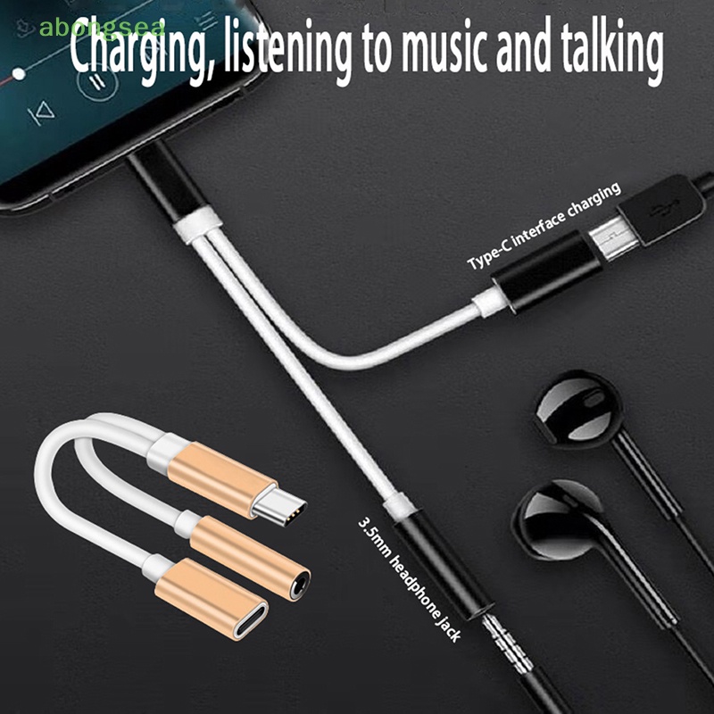 Dây Cáp Âm Thanh Chuyển Đổi 2 Trong 1 USB Type C Sang 3.5mm Cho Xiaomi Huawei Nice
