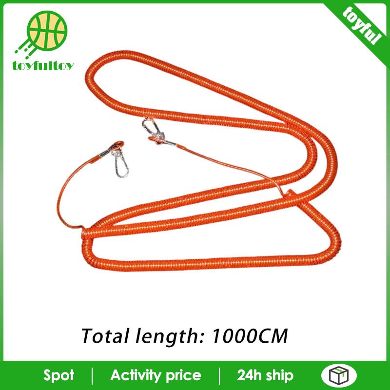 [Toyfulcabin] Dây Thép Cuộn Câu Cá Mở Rộng Thuận Tiện Có Móc Khóa Carabiner