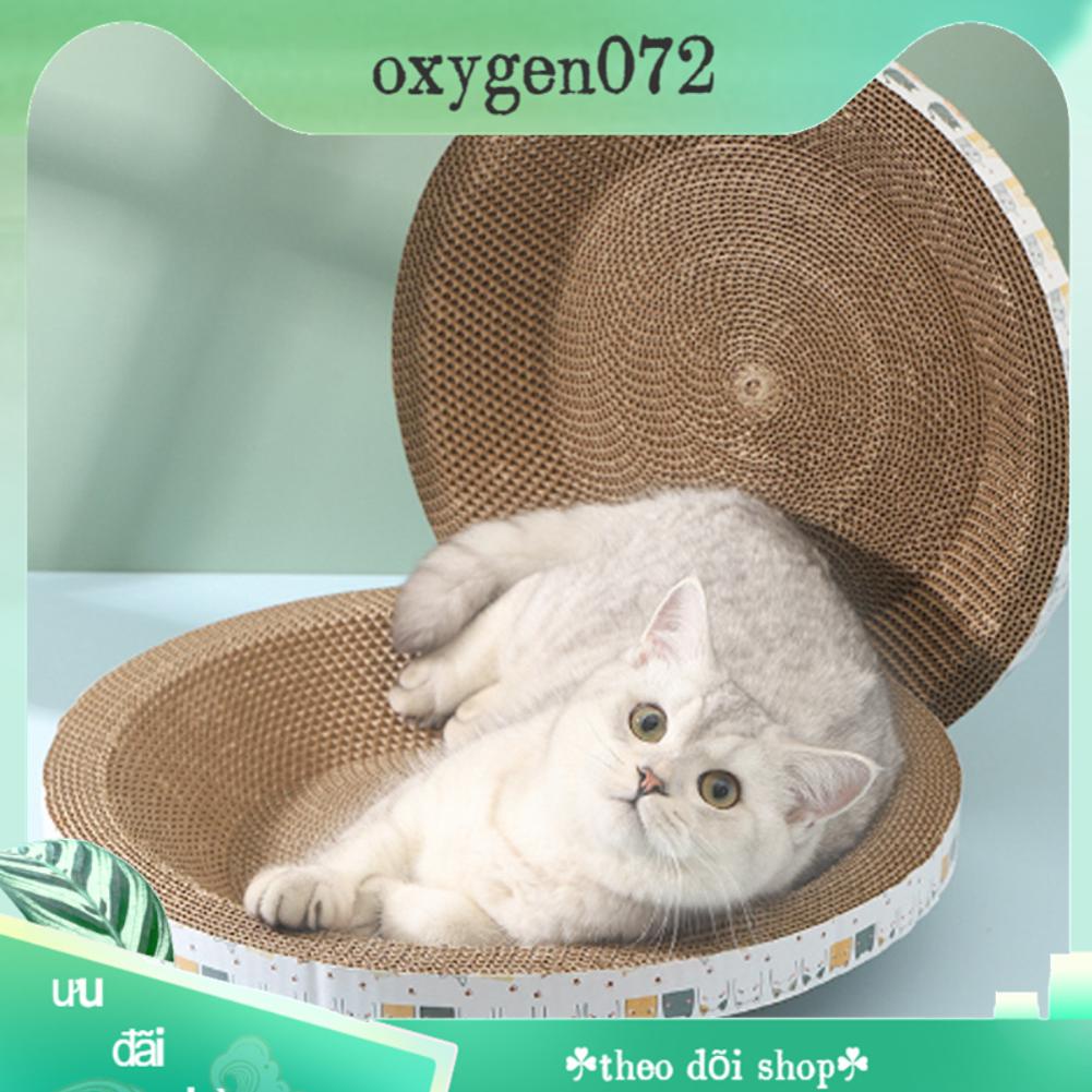 Ổ cào móng dành cho mèo dạng lõm - Tấm chống trầy xước hình tròn để bảo vệ đồ nội thất - Oxygen072