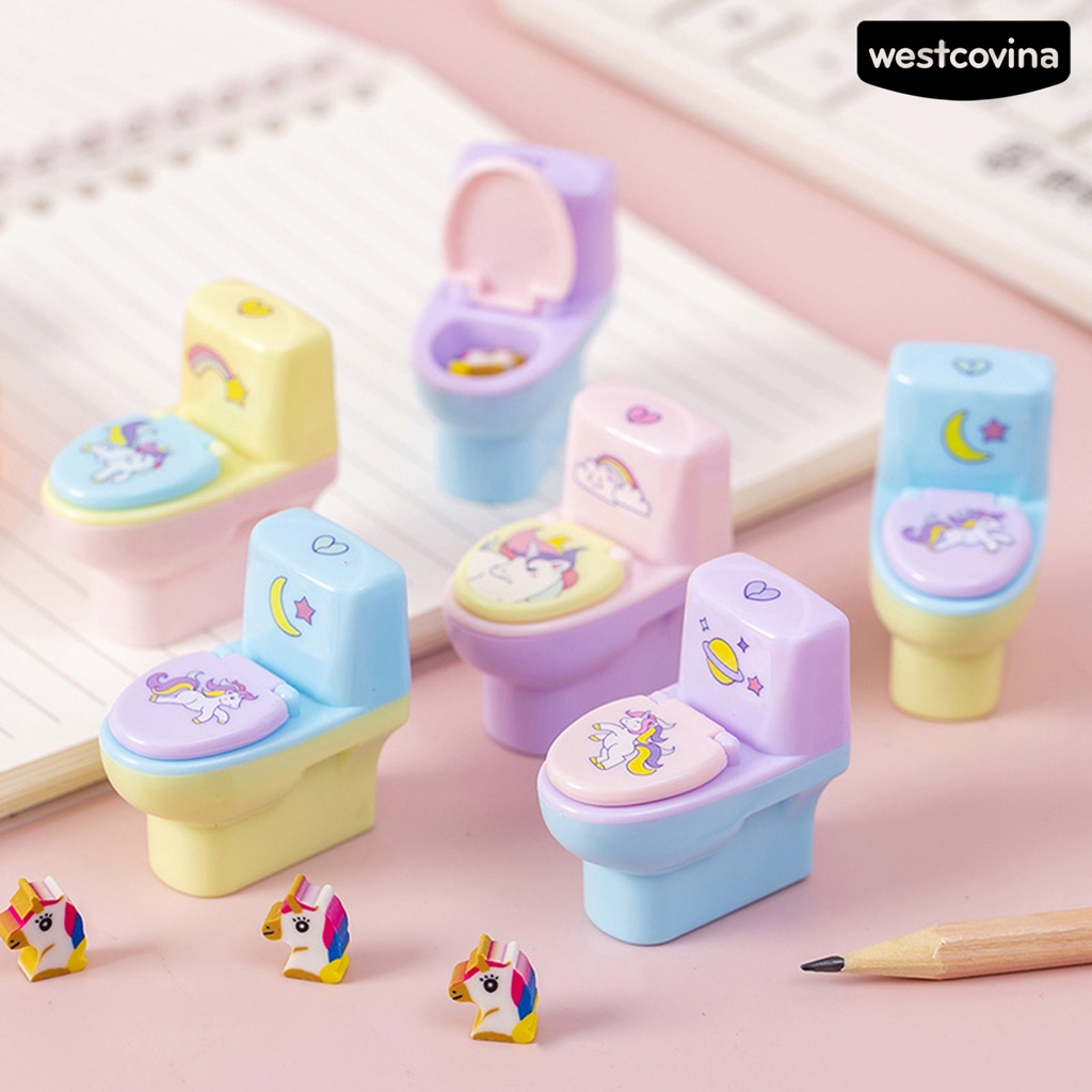 [COD]♪Set 2 Đồ Chuốt Bút Chì In Họa Tiết Hoạt Hình Màu Sắc Ngẫu Nhiên Kèm Đồ Chuốt