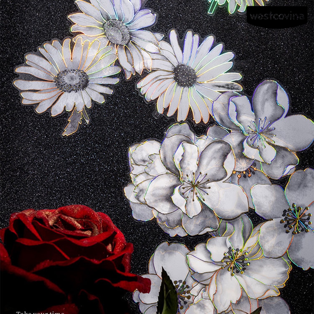 [COD]♪Bộ 20 Miếng Dán Hình Hoa Hồng Bằng Nhựa PET