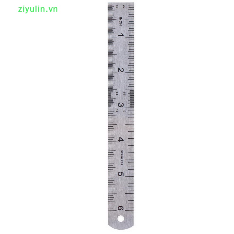 Thước Đo Thẳng Bằng Thép Không Gỉ Hai Mặt 15cm 6 Inch