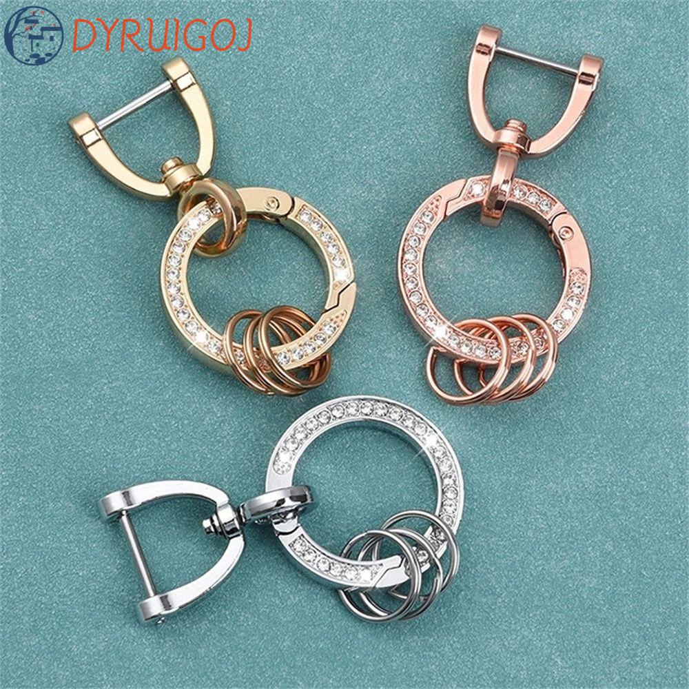 Móc Khóa Kim Loại Tròn Xoay 360 Độ Thời Trang Chất Lượng Cao Cho Nam Và Nữ