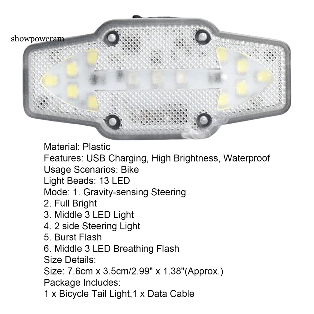 1 Bộ Đèn LED Đuôi Xe Đạp Độ Sáng Cao Dễ Lắp Đặt