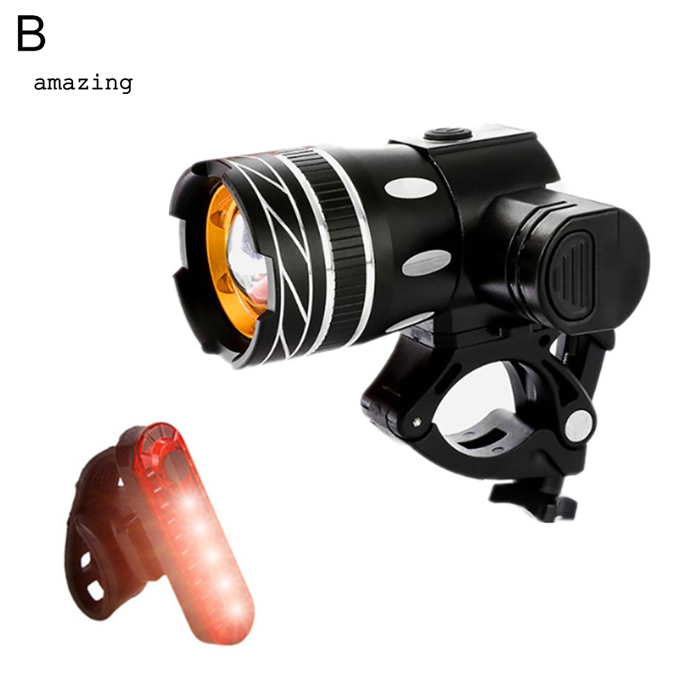 Bộ Đèn Pha LED USB Chống Nước Kèm Sạc Cho Xe Đạp