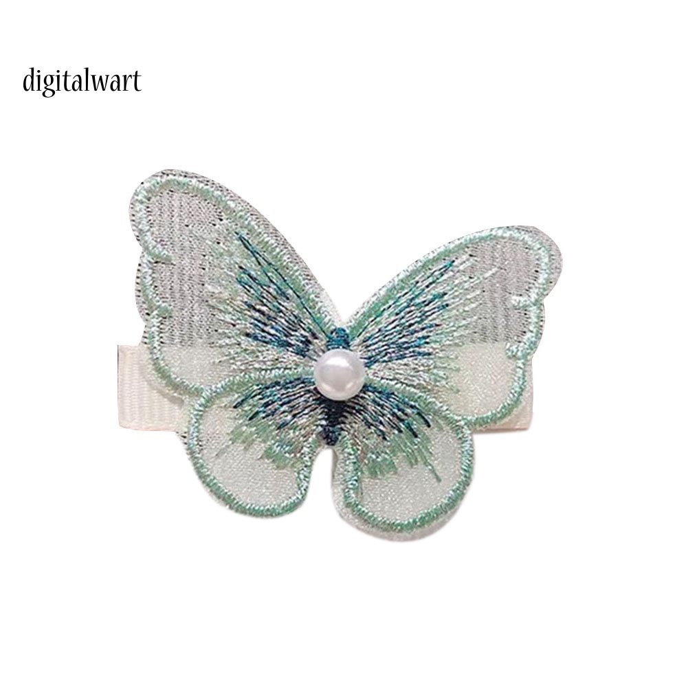 Kỹ Thuật Số| Set 5 Kẹp Tóc Bướm 3D Đính Ngọc Trai Giả Thời Trang Nữ