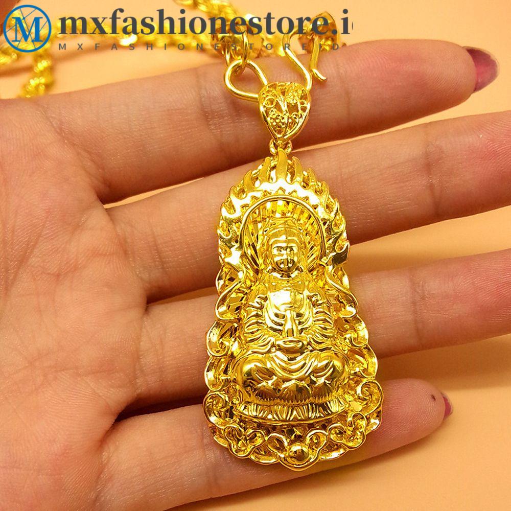 Mxfashionestore Vòng Cổ Choker Mặt Hình Phật Bà Quan Âm Lớn Biểu Tượng May Mắn Phong Cách Trung Hoa Làm Quà Tặng