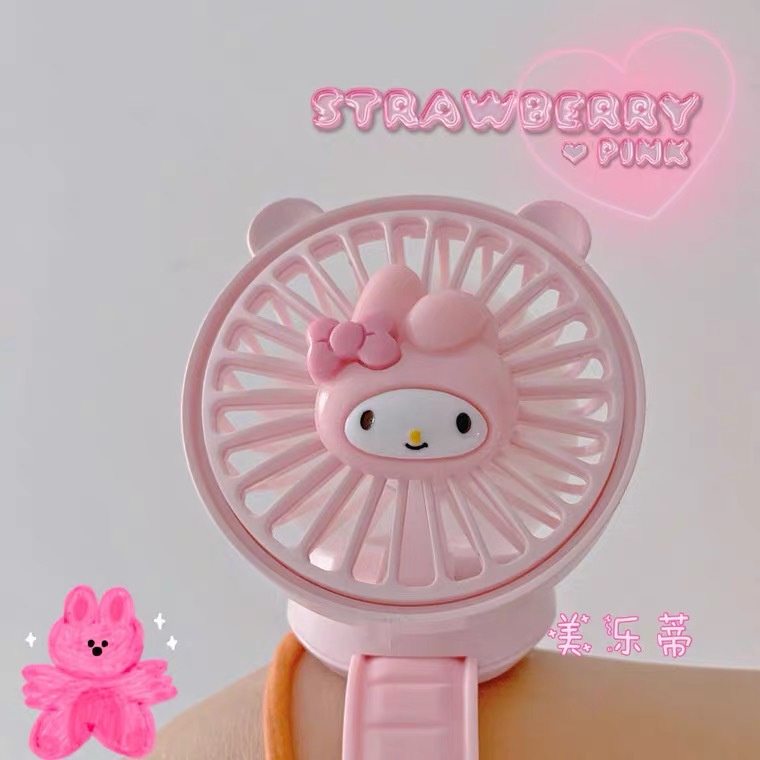 Quạt Đồng Hồ Đeo Tay Mini Hình Chú Chó Cinnamon Hoạt Hình Dễ Thương Có Cổng Sạc USB Làm Quà Tặng Cho Học Sinh [Có Gai Thời Gian