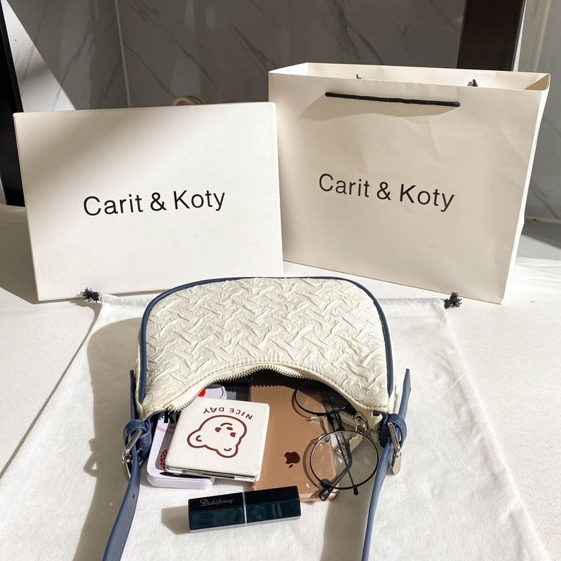 Carit Koty Niche Túi Đeo Vai Xếp Ly Màu Tương Phản Phong Cách Mới Mùa Hè Cho Nữ
