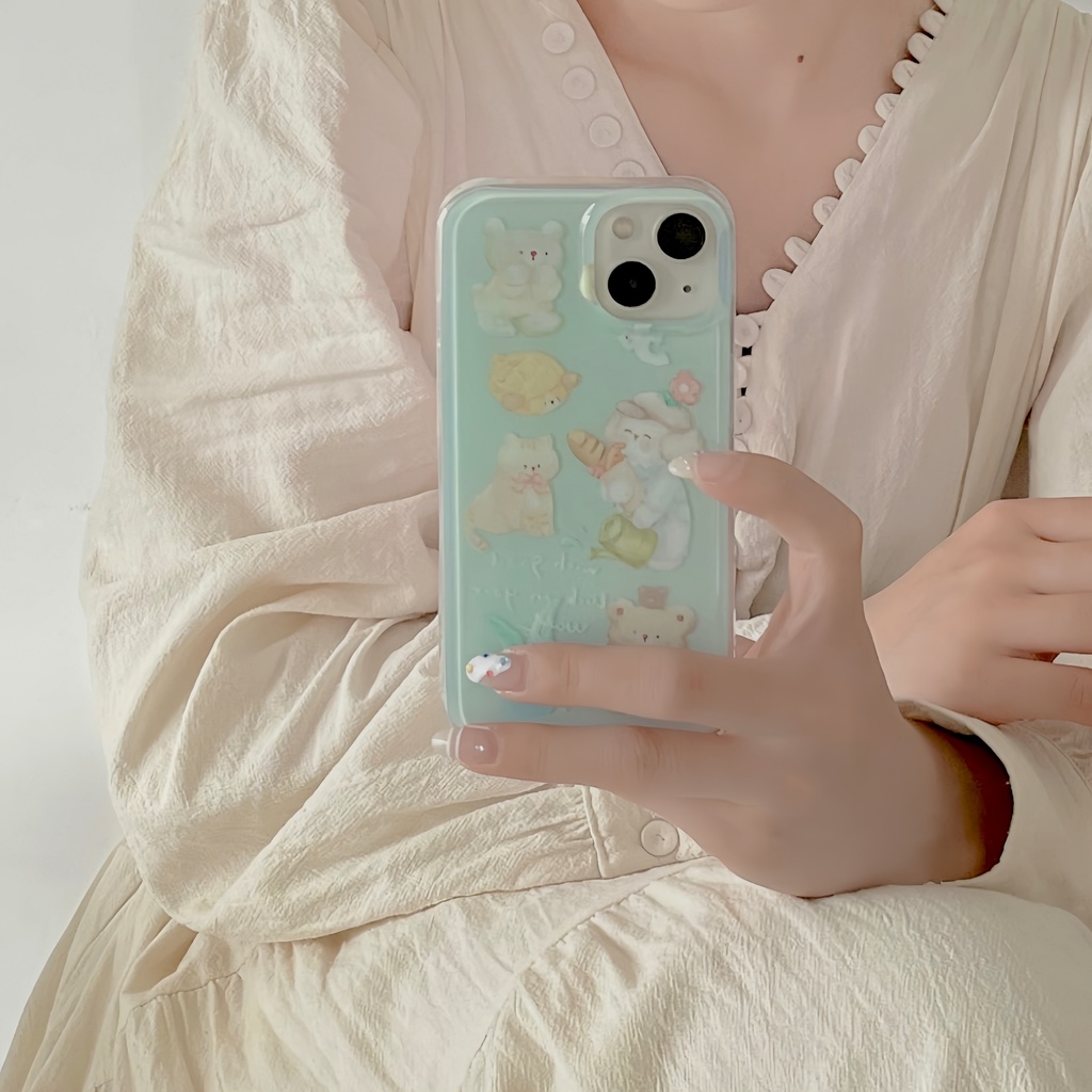Ốp Điện Thoại TPU Silicon Mềm Trong Suốt Họa Tiết Hoạt Hình Cho iPhone11 12 13 14 Pro Max