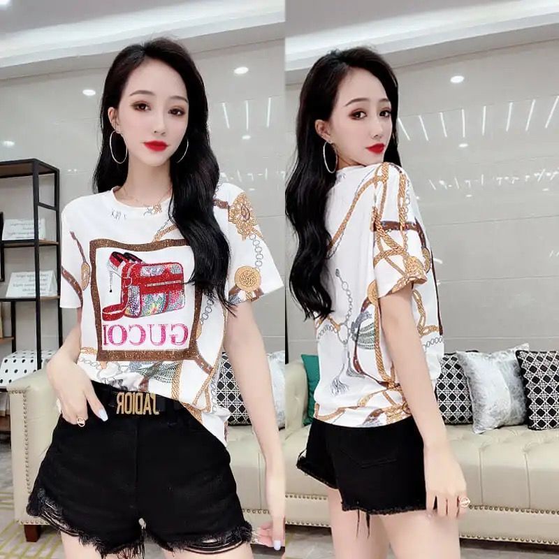 Áo Thun Tay Ngắn Dáng Rộng Thời Trang Mùa Hè 2023 Phong Cách Châu Âu Cho Nữ