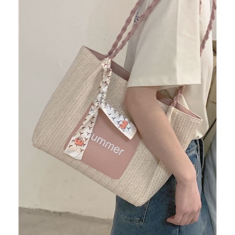 Túi Xách Đan Rơm Cỡ Lớn Thời Trang Cho Nữ