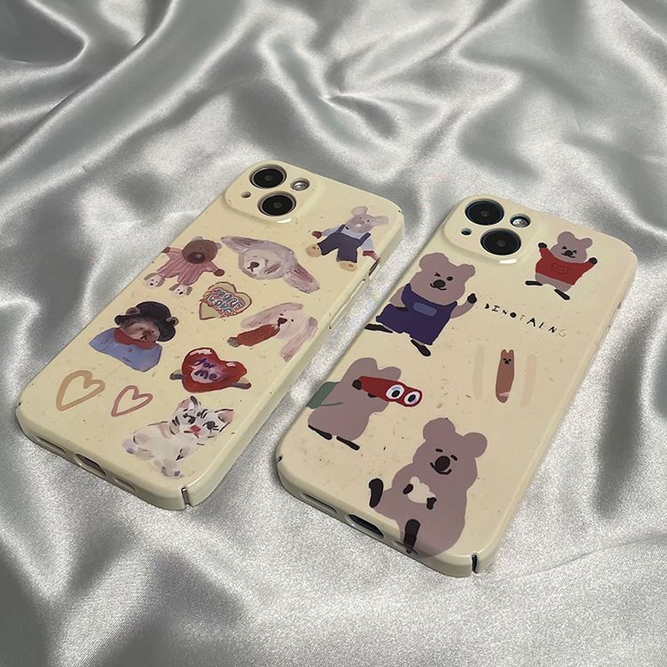 Phù Hợp Ốp Điện Thoại Cứng In Hình Động Vật Hoạt Hình Cho Apple plus1413 14 pro 1311 G6ZH