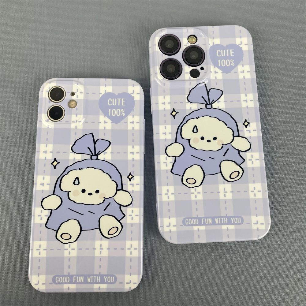 Ốp Lưng Hình Gấu Đáng Yêu Cho iPhone13Pro xsmax11xr12 14Pro