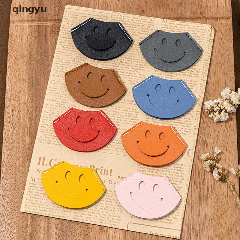 Qingyu Đánh Dấu Trang Sách Mini Bằng Da Hình Quạt Phong Cách Vintage Dùng Làm Quà Tặng Giáo Viên