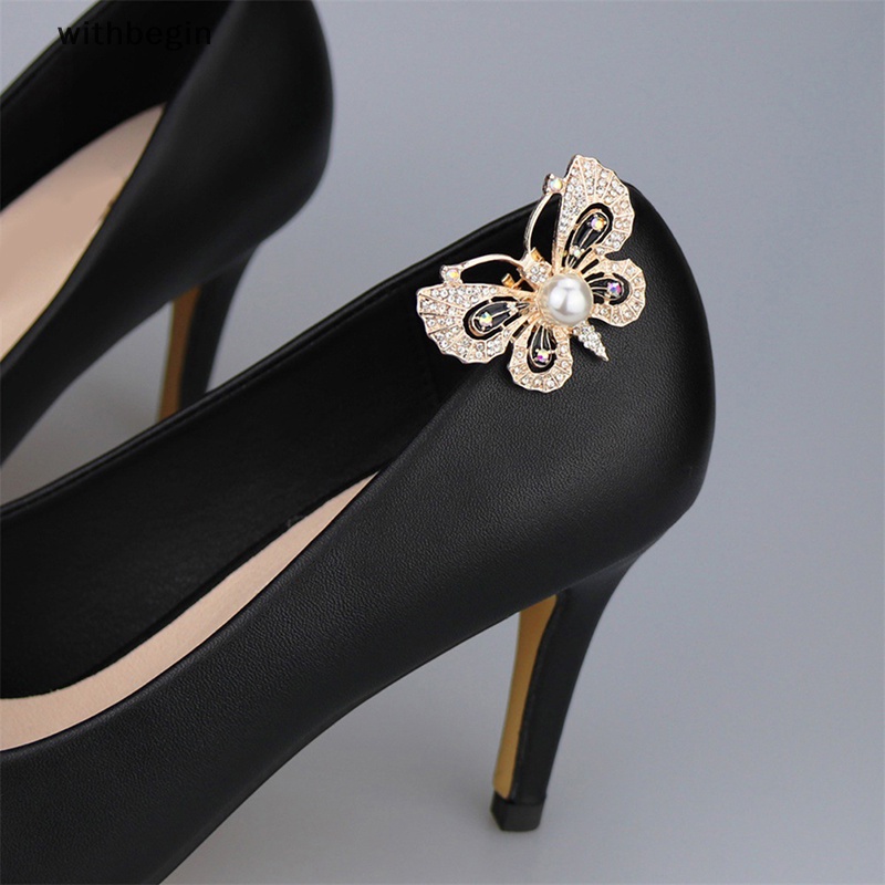 Kẹp Khóa Giày Hình Bướm Đính Đá Trang Trí Thanh Lịch Dành Cho Bạn Nữ