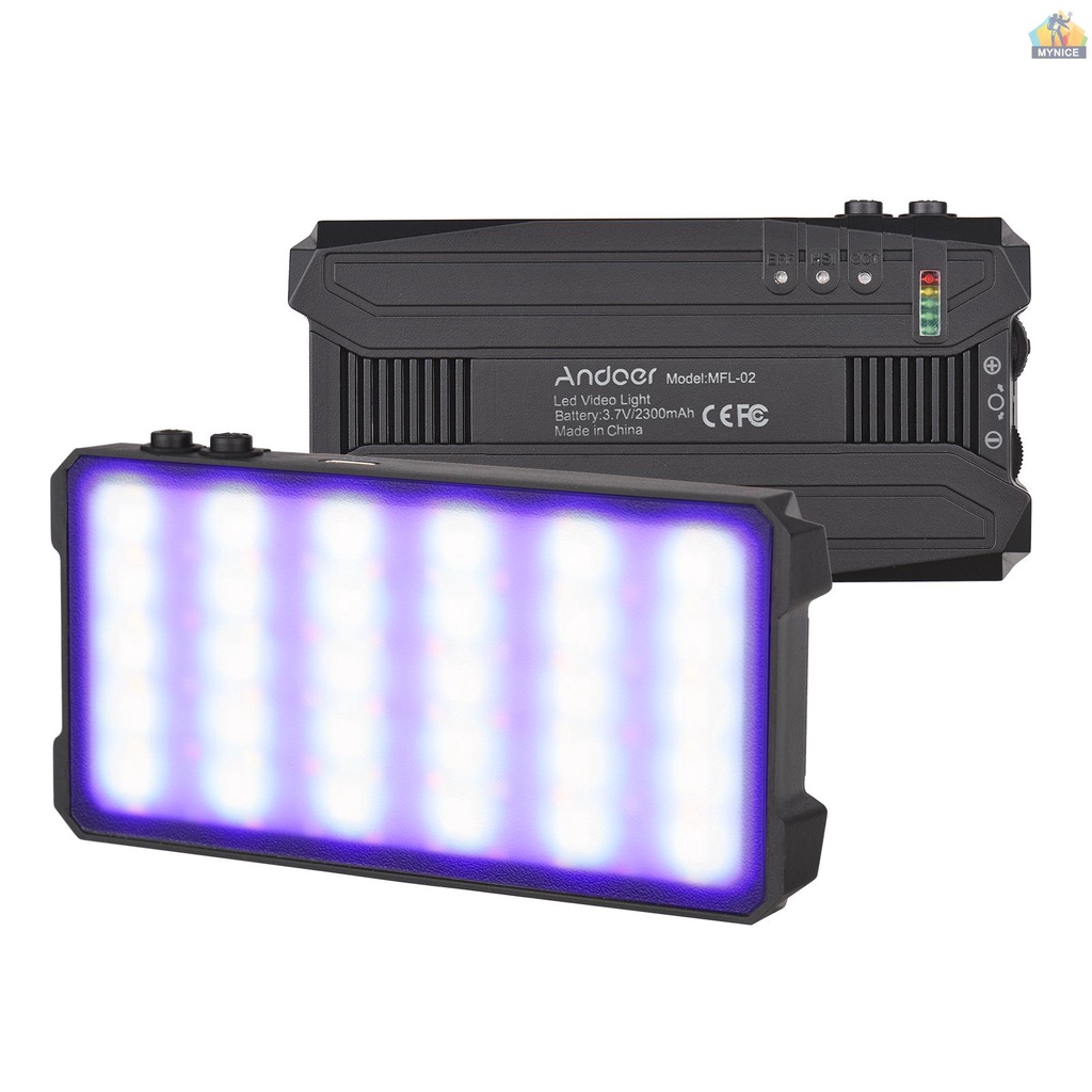 Bộ 90 Đèn LED Andoer MFL-02 5W RGB 3000K-6500K CRI 95 Đa Năng Có Thể Điều Chỉnh Độ Sáng