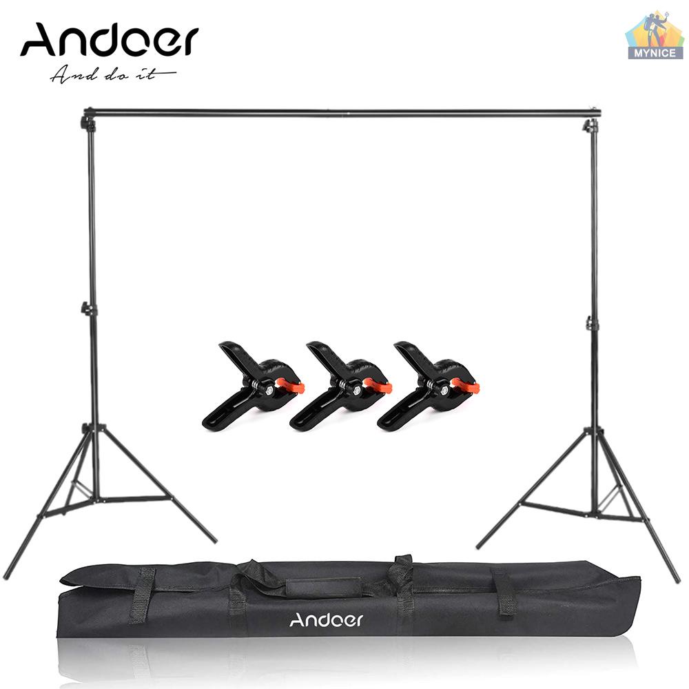 ANDOER Set 3 Kẹp Cố Định Phông Nền Chụp Ảnh Bằng Hợp Kim Nhôm Kích Thước 2 * 3m / 6.6 * 10ft Kèm Túi Đựng Tiện Dụng