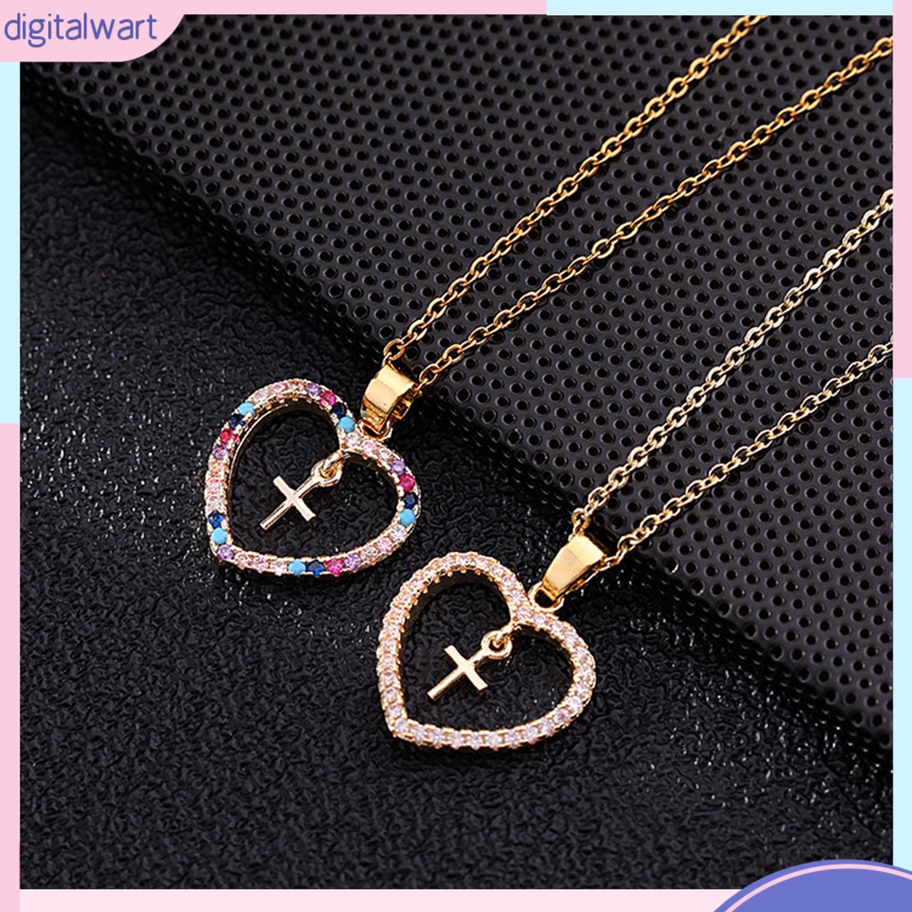 Vòng cổ Mặt Hình Trái Tim / Thánh Giá Đính Đá Nhiều Màu Sắc Thời Trang Cho Nữ