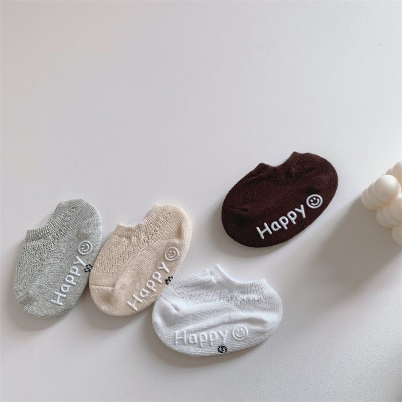 Vớ Cotton Mỏng Cổ Thấp Chống Trượt Thời Trang Mùa Hè Cho Bé Trai Và Gái
