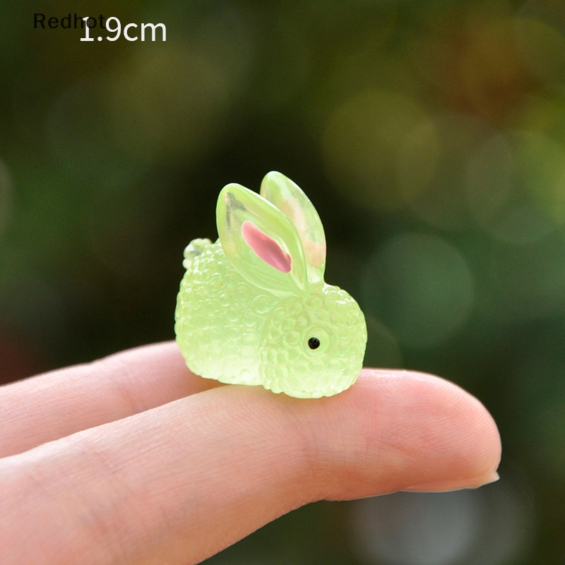 1 Mô Hình Thỏ Dạ Quang Mini Bằng Nhựa Resin Trang Trí Tiểu Cảnh