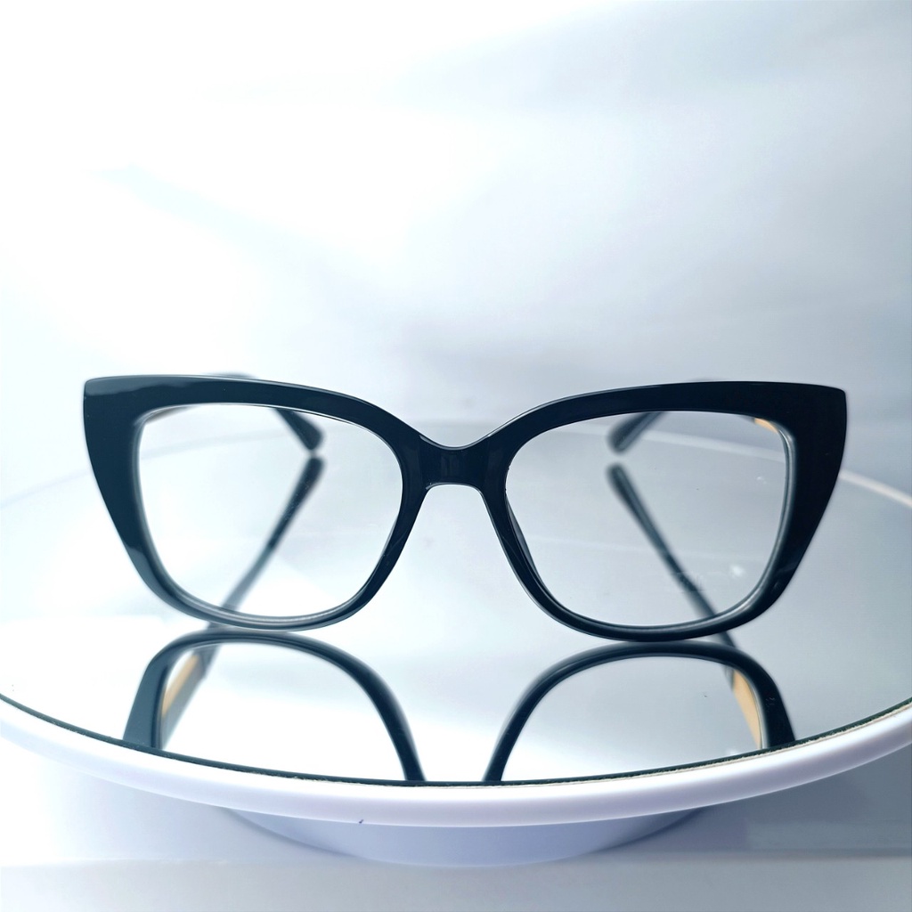 Gọng kính cận không độ mặt mèo dành cho nữ tặng hộp đựng và khăn lau