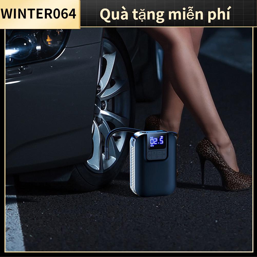 Winter064 Máy Bơm Hơi Lốp Xe Ô Tô Nhanh Bằng Điện Nén Khí Không Dây Di Động Có Đồng Hồ Đo Áp Suất Cho SUV Đạp