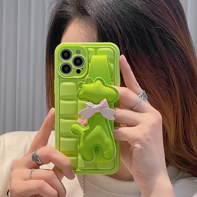 Ốp Điện Thoại Silicon Hình Vuông Màu Trà Xanh Chống Sốc Cho iPhone 11 12 13 14 Pro Max