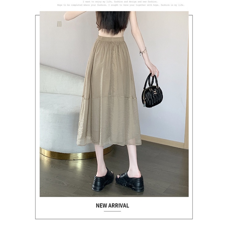 SUXI Chân Váy Chữ A Lưng Cao Màu Sắc Thời Trang Mùa Hè Cho Nữ